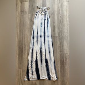 Maxi blue and white tie die dress size small